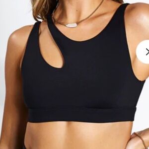 ALO Yoga Black Seamless Sports Bra with Racerback